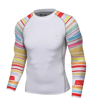 2017 Nový Človek, Dlhý rukáv Kompresie 3D T shirt Bežné fitness elastické šaty, pančuchy rýchle dy tepelnej základná vrstva Topy