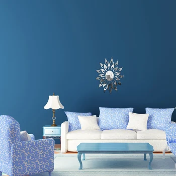 2017 podpora hot sun zrkadlo krúžok Akryl samolepky na stenu moderný dizajn, 3d dekorácie interiéru obývacej izby hodinky