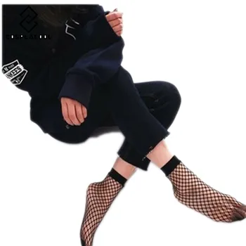 2017 Sexi Sieťované Ponožky Ženy Členok Vysokej Ponožky Oka Čipky Ryby Čisté Krátke Ponožky Duté Meias Dámy Dievčatá V Pohodě Vysoké Podpätky Sokken