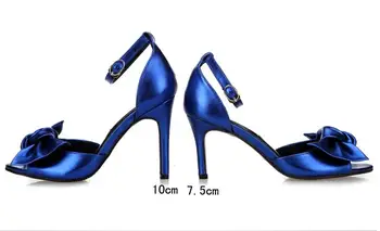2017 Sexy Ženy Móda Čerpadlá Luk sandále Otvorené Prst Členok Popruh Stiletto Sandál Strany, Vysoké Podpätky, Topánky Žena veľkosť 31 32 33 40
