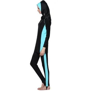 2017 Skromné Moslimských Plavky Ženy Plavky Vytlačené Kvetinový Lete Hajib Islamskej Plavky, Anti-UV Dievča Plaviek Burkinis 3 Ks