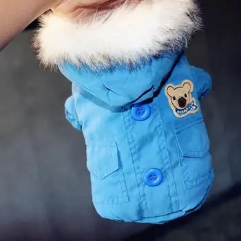 2017 Teplé Zimné oblečenie pre psy, modrá, červená psa kabát šteniatka čivava yorkshire psa hoodie