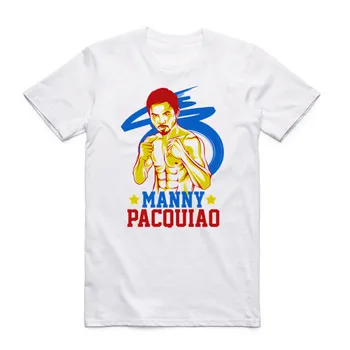 2017 Tlač MVP Manny Pacquiao MP Boxer Biele tričko Letné Módne O Krku, Krátke Rukávy MMA Filipíny T-shirt Swag