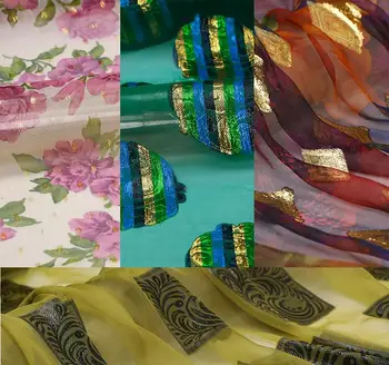 2017 vysoký blok tropické leto tenké zlaté žakárové módne textílie kvet typ 10 farba svetla oblečenie hodvábny šifón sukne ostré f