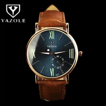 2017 YAZOLE Luxusné Značky Quartz Hodinky Módne Bežné Kožené Hodinky Mužov Sledovať Svetelný Nepremokavé Športové Náramkové hodinky reloj hombre