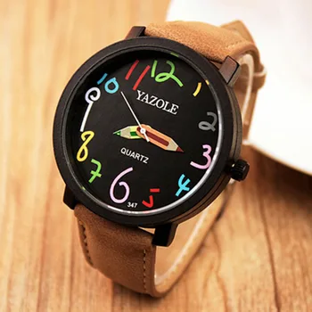 2017 YAZOLE sledovať kórejská verzia veľké dial študentky sledovať pár náramkové hodinky quartz reloje mujer pero dizajn Ihly