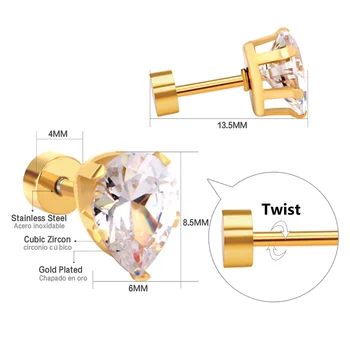 2017 Zbrusu Nový Gold Drop-Tvarované Zmiešané Crystal Plug Náušnice Pre Ženy Šperky,Dobrá kvalita