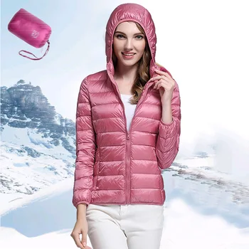 2017 zimné 90% biele kačacie čalúnenia krátke nadol bunda dámske Ultra ľahký kabát žena s kapucňou vrchné oblečenie farebné S-3XL