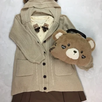 2017 Zimné Alice Lolita Kawaii Čokoláda Medveďa 3 Spôsoby Taška Cez Rameno Oblečenie Pre Bábiky Tote Dievča Kabelky Ženy Bežné Crossbody Taška