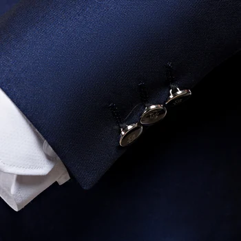 2018 Jar Blue Business Obleku Slim fit Klasické Mužské Obleky, Komplety Luxusný Oblek Mužov, Dve Tlačidlá 2 Kusy (bunda+nohavice)