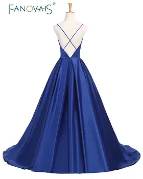 2018 Jednoduché Kráľovská Modrá Prom Šaty, Saténové Špagety Burgundsko Večerné Šaty Kríž Späť Sexy formálnej strany Šaty vestido de fiesta