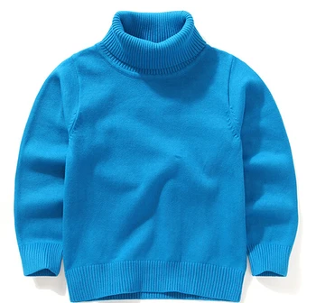 2018 jeseň detské oblečenie príčinné pevné turtleneck zahustiť bavlna chlapec dievča pletené svetre pulóvre pre chlapcov, dievčatá, deti
