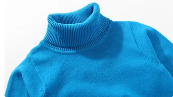 2018 jeseň detské oblečenie príčinné pevné turtleneck zahustiť bavlna chlapec dievča pletené svetre pulóvre pre chlapcov, dievčatá, deti