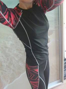 2018 Kombinézu Chudá Mužov rýchle sušenie T shirt Kompresie Sady Dlho Fitness Vyhovuje Kvalitné Legíny Polyester Muž Crossfit
