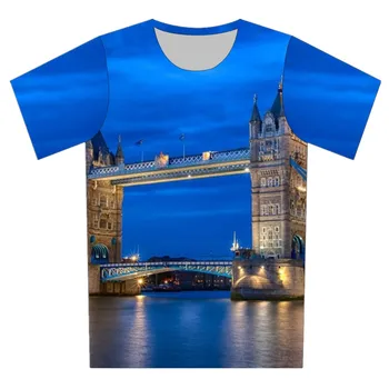 2018 Lete Galaxy T Shirt Zvierat, Rýb, Morských Lodí Most Korytnačka Astronaut Tlač Detí 3D T-Shirt Chlapec Dievča Módne Tričká Topy