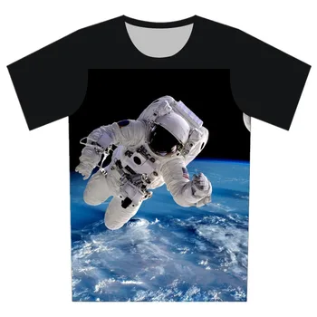 2018 Lete Galaxy T Shirt Zvierat, Rýb, Morských Lodí Most Korytnačka Astronaut Tlač Detí 3D T-Shirt Chlapec Dievča Módne Tričká Topy