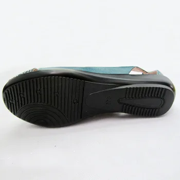 2018 Letné Dámske Topánky Žena Originálne Kožené Sandále Na Platforme Otvorené Prst Matka Kliny Bežné Sandále Ženy Sandále