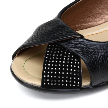 2018 Letné Dámske Topánky Žena Originálne Kožené Sandále Na Platforme Otvorené Prst Matka Kliny Bežné Sandále Ženy Sandále