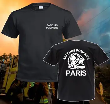 2018 Letné Tee tričko Inšpiroval Nové Sapeurs Pompiers Paríž Francúzsko, Hasič, hasiči T Shirt Vlastné T-shirt