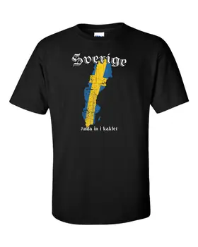 2018 Letné Tee Tričko Sverige Tee švédsky T-Shirt Svensk Švédsko Vlajka Mapu Citát Štokholme Švéd Láska, O-Neck T-shirt