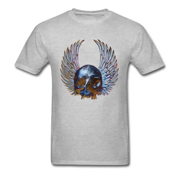 2018 Mužov Lebky Krídla Top Print T-shirt augusta Módne Čierne Krátke Rukáv O-krku Lete Vlastné Tričká, 3D Dizajn