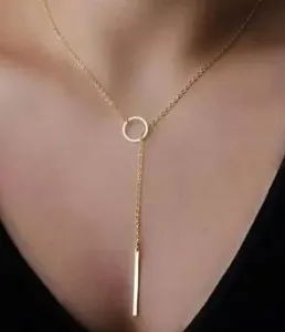 2018 módne elegantná zlatá Farba bar kruhu lasso štýl náhrdelník ženy jedinečné čaro zlatý kruh náhrdelník Módne Náhrdelníky