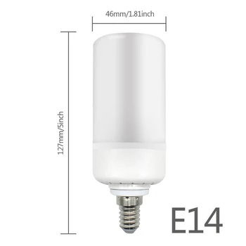 2018 Nové 2835 SMD LED Plameň Lampy Účinkom Požiaru Žiarovky AC85-265V 5W Blikanie Emulácia E27 E14 Plameň Svetla 1300K