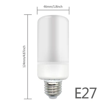 2018 Nové 2835 SMD LED Plameň Lampy Účinkom Požiaru Žiarovky AC85-265V 5W Blikanie Emulácia E27 E14 Plameň Svetla 1300K