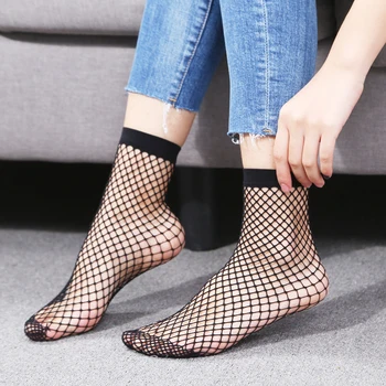 2018 Nové Arriavl módy Sexy ženy, vysoko elastická hot predaj jedna veľkosť solid black priedušná sieťovina ponožky