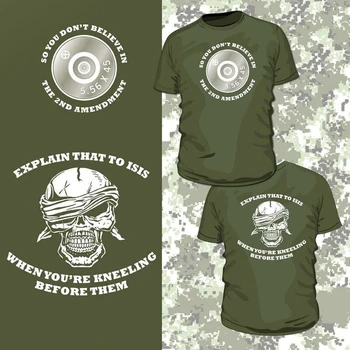 2018 Nové Bavlna Značka New Horúce SaleT-Shirts 2. Novela Právo nosiť Zbrane Útočná Puška Vojenských Zbraní ÚJD Tee Tričko