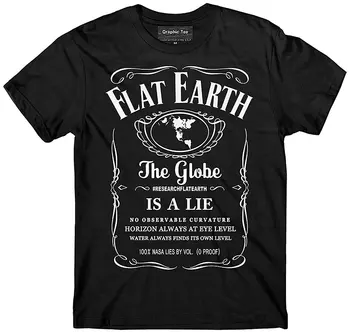 2018 Nové Letné Vysokej Kvality Tee Tričko Plochej Zeme, t-tričko v čiernej farbe, Jack-Daniels t-shirt, Zem je plochá Pohode T-shirt