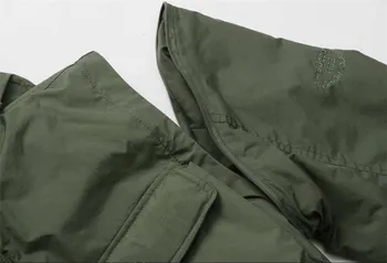 2018 nové pánske sako multi-vrecko bunda s kapucňou náter farbou