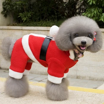 2018 Nové Vianočné Dekorácie Psa oblečenie Zimné Šteňa Oblečenie Psov Jumpsuit Psa Kabát A Bundu Pet Štyri Nohy Kabát