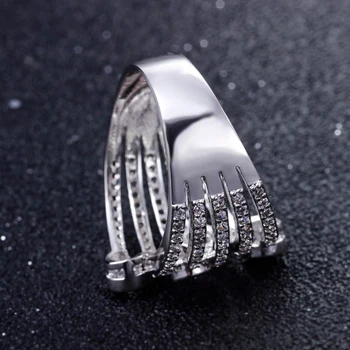 2018 nový dizajn prst prstene, šperky bague anel feminino biele zlato nastavenie AAA Cubic Zirconia krúžky vysoký stupeň šperky krúžok