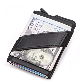 2018 Nový Štýl Mužov Kreditnej Karty Prípade Originálne Kožené Podnikania Držiteľa Karty Anti-theft RFID Peňaženky Automatické kreditnej karty, peňaženku