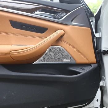 2018 Pre BMW 5 Series G30 Roku 2018 Auto-styling Hliníkovej zliatiny Burmester dizajn Predných Dverí Kryt Reproduktora Výbava 2ks