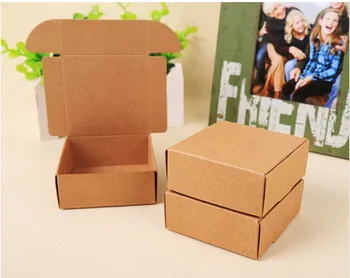 2018 Prírodné Kraft papier darčekové balenie box,malé plavidlá box skladací kraft papier,hnedá ručne vyrábané mydlo, papier, kartónové krabice