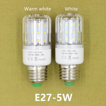 2018 Real power Led E27 E14 LED LAMPA 2835SMD ac 85-265V 5W 10W 15W 20W Led Kukurica žiarovka Vianočné Luster Sviečka Osvetlenie