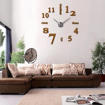 2018 reálne Obývacia Izba quartz 3d diy akryl zrkadlo nástenné hodiny pozerať hodiny nového domova nadrozmerné moderné bell