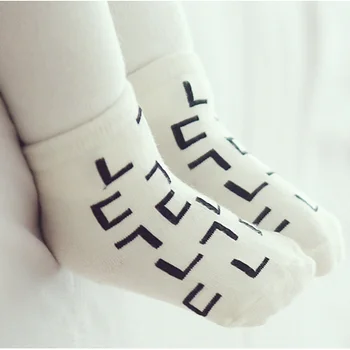 2018 Stavebné Bloky Baby Ponožky Bavlna Anti Loď Novorodenca Nohy Nosiť Chlapci Dievčatá Meias Roztomilý Batoľa Krátke Ponožky Biele 0-4 Rokov