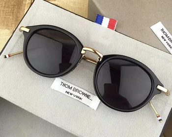 2018 Thom Vintage Okrúhle slnečné Okuliare Muži Ženy TB-011 Kvalitné Slnečné Okuliare Polarizované Zonnebril Mannen Dames S Pôvodnou Prípade