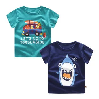 2018 v Lete 2 ks detské tričko chlapčenské tričko Detské Oblečenie Malý chlapec tees Dizajnér Bavlna Cartoon Zoo 3month-3year