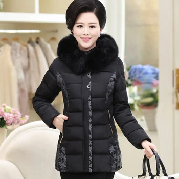 2018 V starších žien 's zime bavlna nadol bunda Mianling hrubšie kabát dlhý kód, Mianao ženy