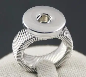 2018 Vintage DIY Kolo Nastaviteľné strieborné pozlátené 18 mm Modul Tlačidlo Prstene, Šperky Pre Modul Tlačidlo Charms