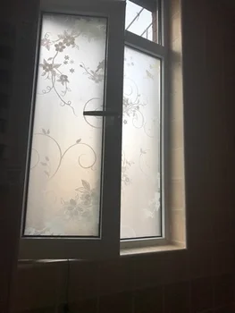 2018 Vtáky a Kvety samolepiace fólie Ozdobné okenné fólie vinylové vitráže okien nálepky na Vianoce Dĺžka 200 cm