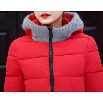 2018 Vysoko Kvalitné Dámske Zimné Bundy Ženy Dlhý Kabát dlhé Zimné Bundy Ženy zahustiť teplá nadol bunda s kapucňou kabát