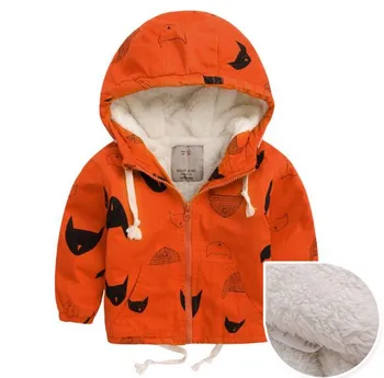 2018 zimné detské oblečenie chlapčenské zvrchníky príčinné tlač fleece zahustiť chlapec zips bundy pre chlapcov deti teplé kabáty s kapucňou topy