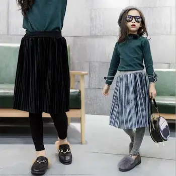 2018 zimné detské oblečenie dievčatá legíny pevné zahustiť fleece skladaný dievča culotte legíny pre dievčatá dlhé nohavice