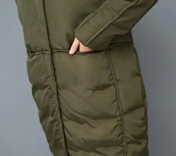 2018 zimné nové módne značky s kapucňou, šitie teplé 90% kačica nadol bunda žena dlhšie hrubé dole pierko výplň kabát wj1166