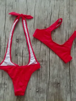 2018 zips, dve kus plavky sexy plavky s uväzovaním za ženy plávanie nosenie, vysoký pás vystrihnúť pláž nosiť červené monokiny mujer XL